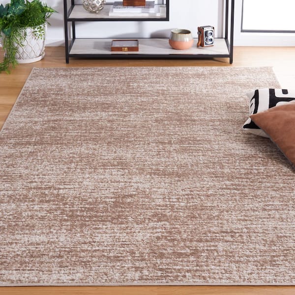 Shivan Beige/Light Beige 5 ft. x 8 ft. Abstract Geometric Distressed Area Rug