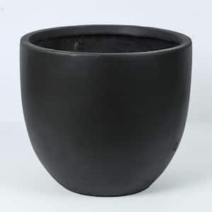 12.2 in. H Round Tapered Black MgO Composite Planter Pot