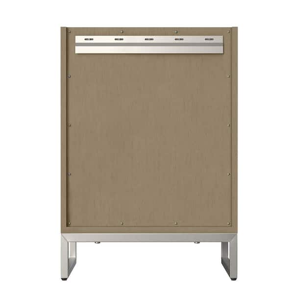 Chianti 23.6 in. W x 18.13 in. D x 35.5 in. H Single Bath Vanity in Walnut Whisper with White Glossy Composite Stone Top