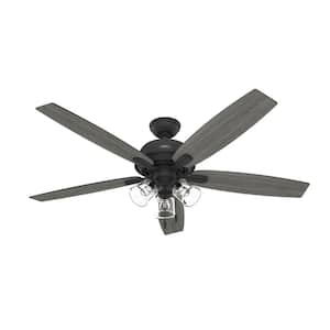 Dondra 60 in. Indoor Matte Black Ceiling Fan with Light Kit Included