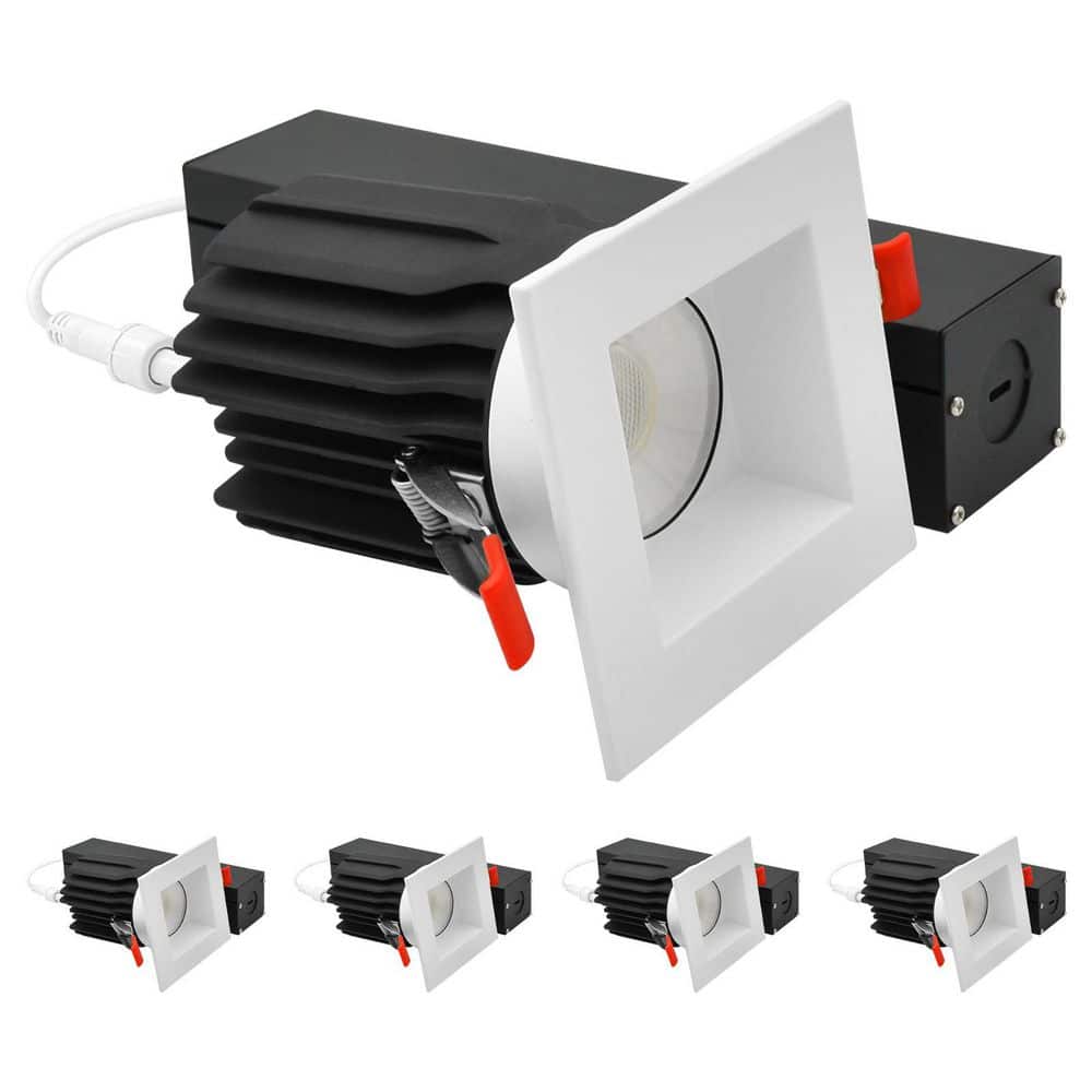 3 In. Integrated LED Regressed Light with Square White Trim, 5CCT, CRI90, 15/20W, 1450/2100LM, Dimmable 38° Beam, 4 Pack price history on PriceWatchPro