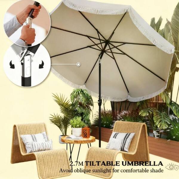 10 ft wind resistant patio umbrella 10FT Offset Patio Umbrella with Cross Base