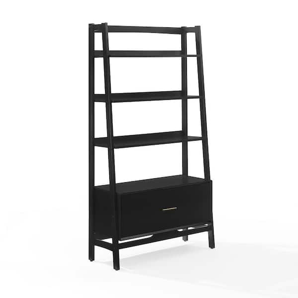 CROSLEY FURNITURE Landon 70.25 in. Tall Black 3-Shelf Large Etagere Bookcase
