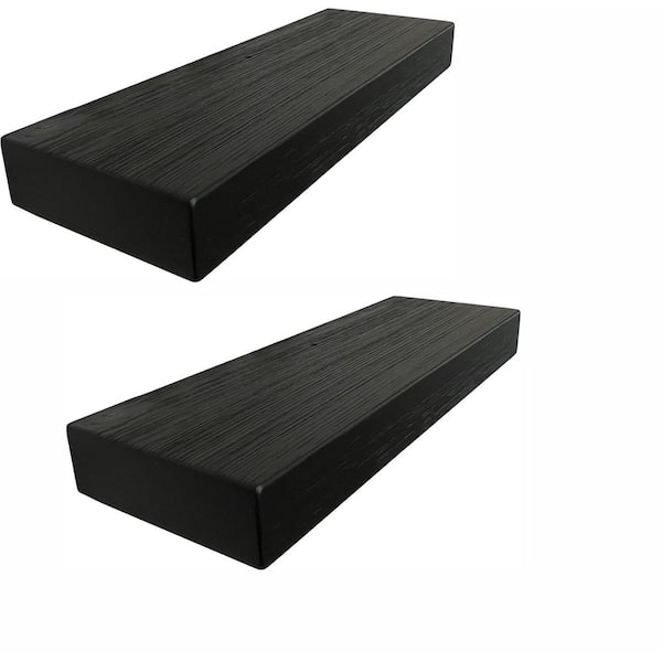 Unbranded 24 in. W x 6.7 in. D Black Floating Shelves Decorative Wall Shelf