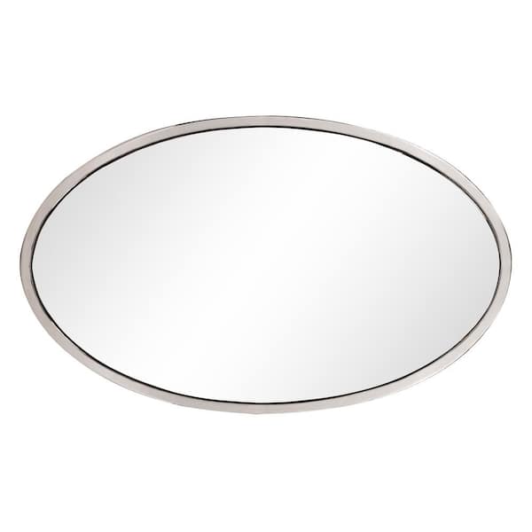 Marley Forrest Medium Oval Polished Silver Beveled Glass Modern