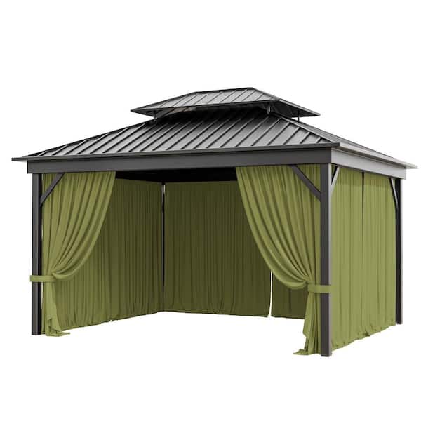 Kimunuk 12 ft. x 12 ft. Universal Outdoor Privacy Curtains, Gazebo