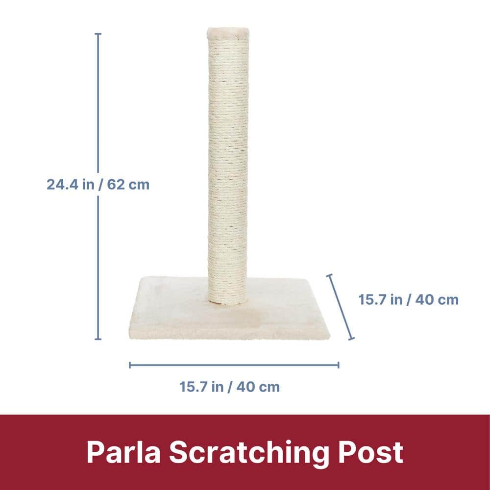 Beige Sisal Cat Scratching Post with Plush Base