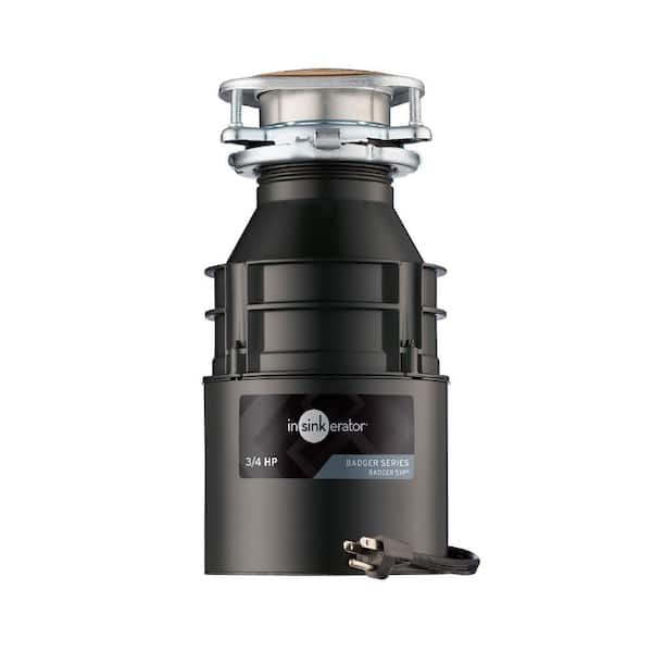 Badger 5XP W/C, 3/4 HP Continuous Feed Kitchen Garbage Disposal with Power Cord, Badger Series