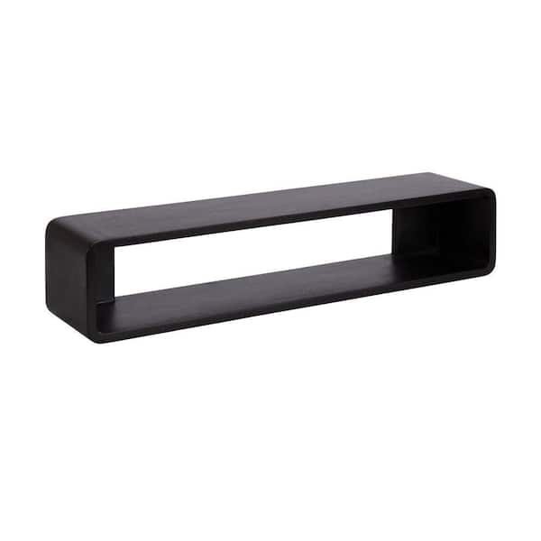 Deguara 30.00 in. Black Rectangle Solid Wood Floating Console Table