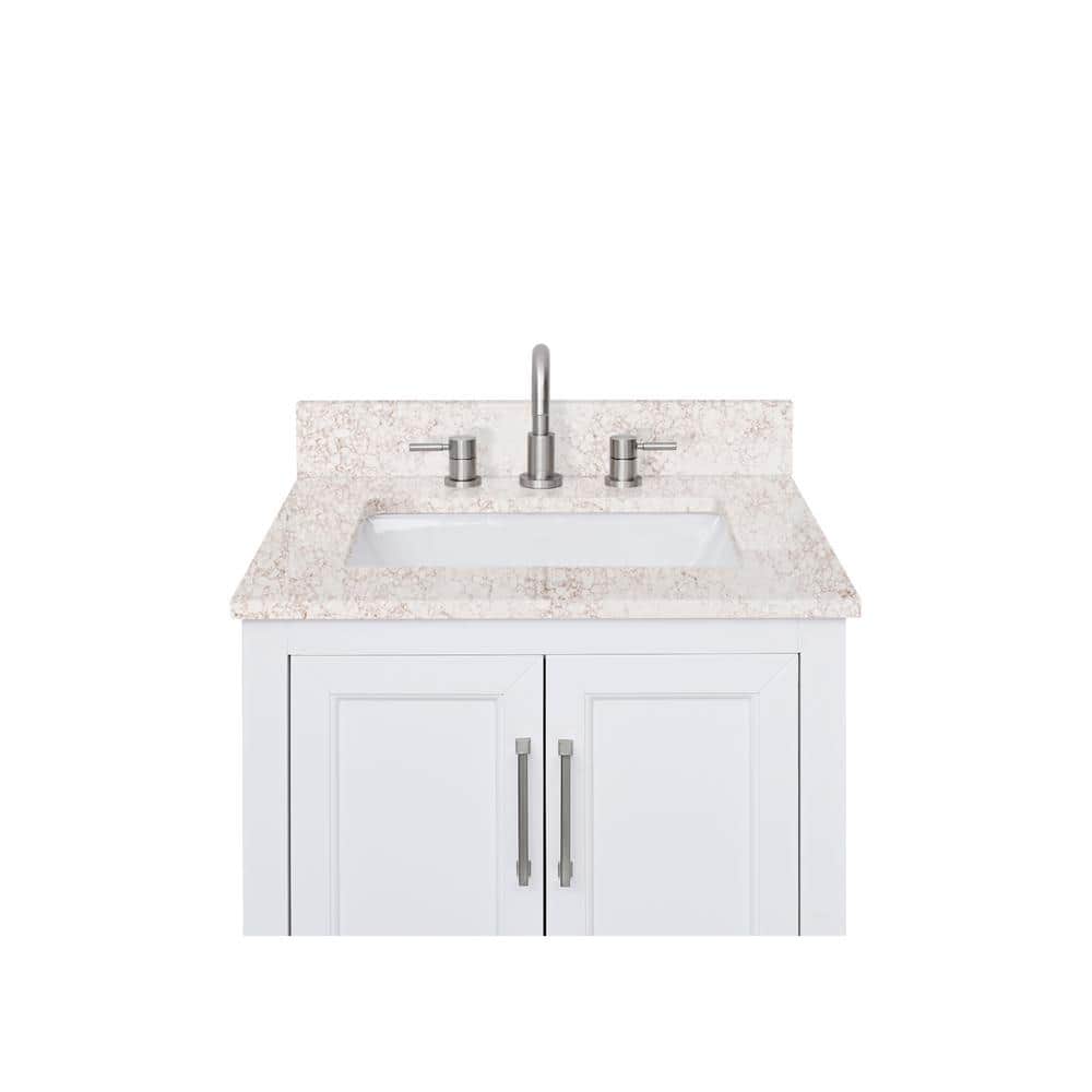 25'' Alluring Quartz Single Bathroom Vanity Top with Copper Veining