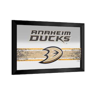 Anaheim Ducks Logo 26 in. W x 15 in. H Wood Black Framed Mirror