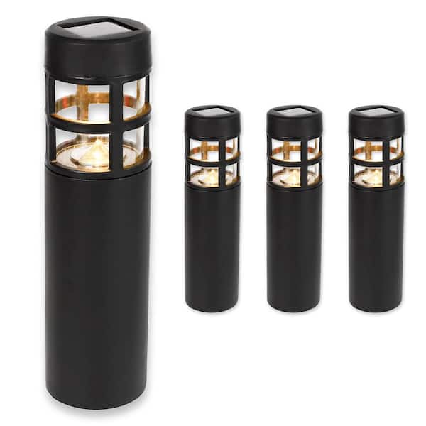 TECHKO Outdoor Low Voltage Matte Black Solar 25-Lumens