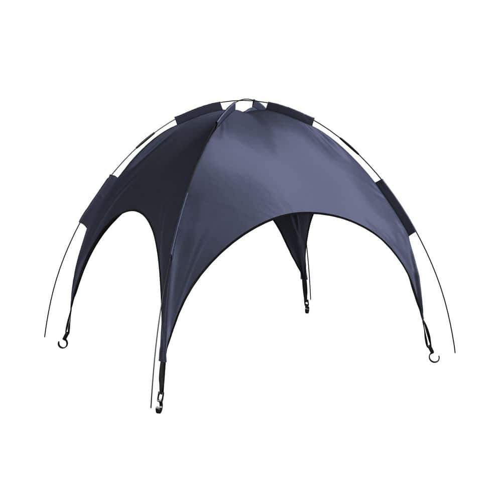 Medium Navy Blue Elevated Outdoor Waterproof Dog Bed with Canopy