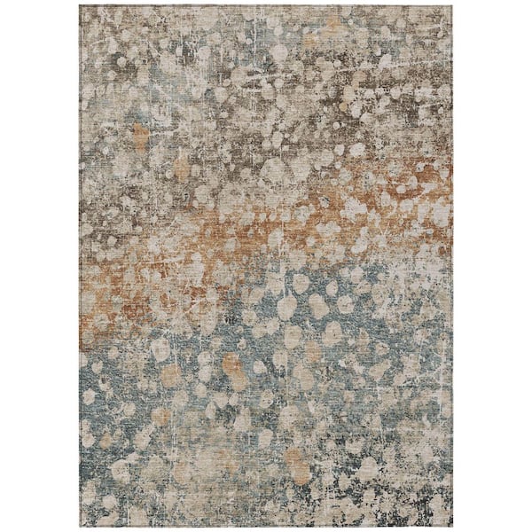 Chantille Machine Washable Indoor/Outdoor Abstract ACN2113 Putty 5 ft. x 7 ft. 6 in. Area Rug