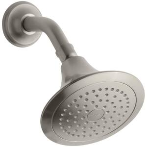 Forte 1-Spray 5.5 in. Single Wall Mount Fixed Shower Head in Vibrant Brushed Nickel