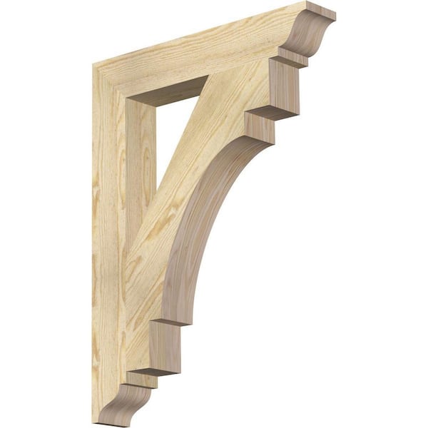 Ekena Millwork 4 in. x 32 in. x 24 in. Douglas Fir Merced Traditional Rough Sawn Bracket