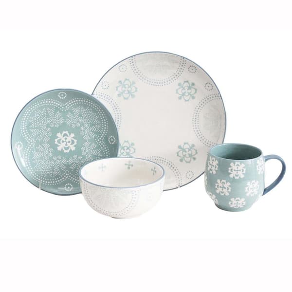 BAUM Phara 16-Piece Sky Blue Dinnerware Set