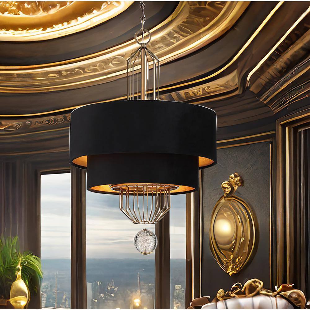 Grandeur 8-Light Aged Antique Brass Drum Chandelier