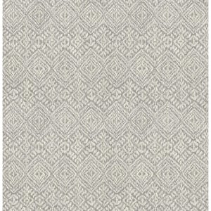 Gallivant Grey Woven Geometric Wallpaper