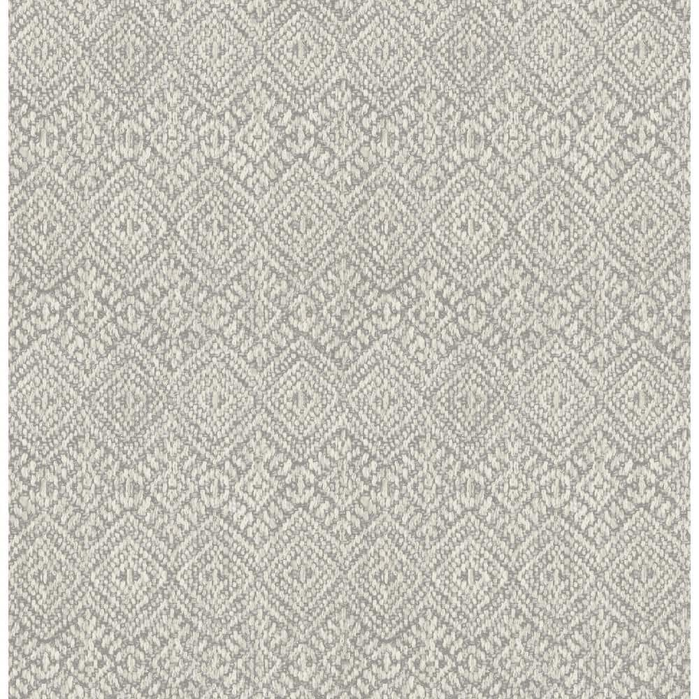 A-Street Prints Gallivant Grey Woven Geometric Wallpaper Sample 4146 ...