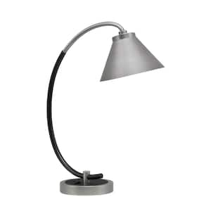 Delgado 18.25 in. Graphite and Matte Black Piano Desk Lamp with Graphite Metal Shade