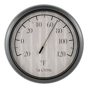 8 In. Analog Thermometer with Birch Tree Dial