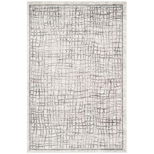 Adirondack Silver/Ivory 4 ft. x 6 ft. Abstract Area Rug