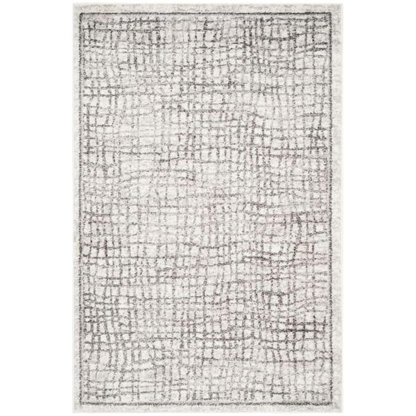SAFAVIEH Adirondack Silver/Ivory 4 ft. x 6 ft. Abstract Area Rug