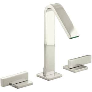 Loure 8 in. Widespread Double Handle Bathroom Faucet in Vibrant Polished Nickel