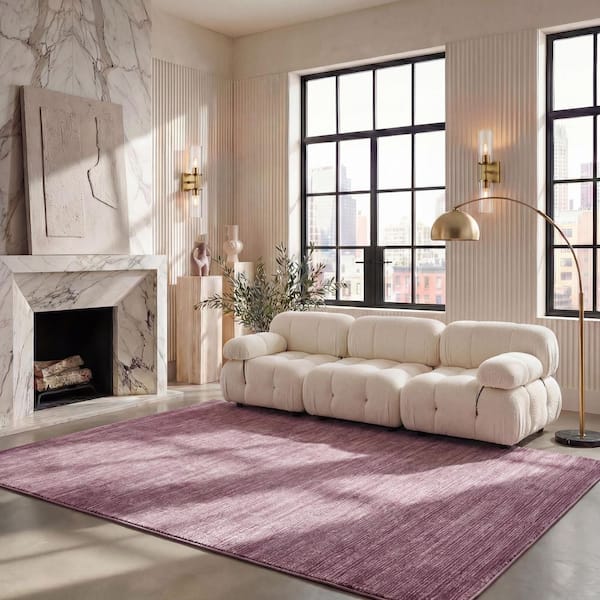 Vision Grape 8 ft. x 10 ft. Solid Area Rug