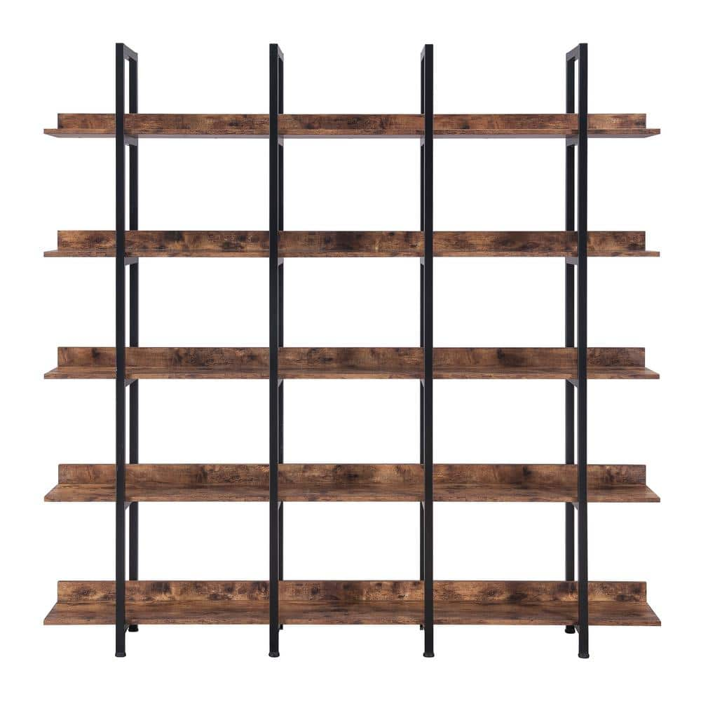 FirsTime & Co. Brown Bentley Wall Shelf With Hooks, Industrial, Wood, 24.75  x 7 x 23.5 inches