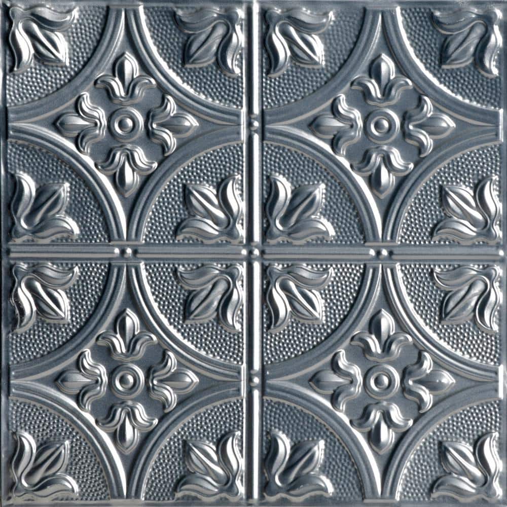 Lacquered Steel Nail-Up Tin Ceiling Tiles, 24x24, Set of 6