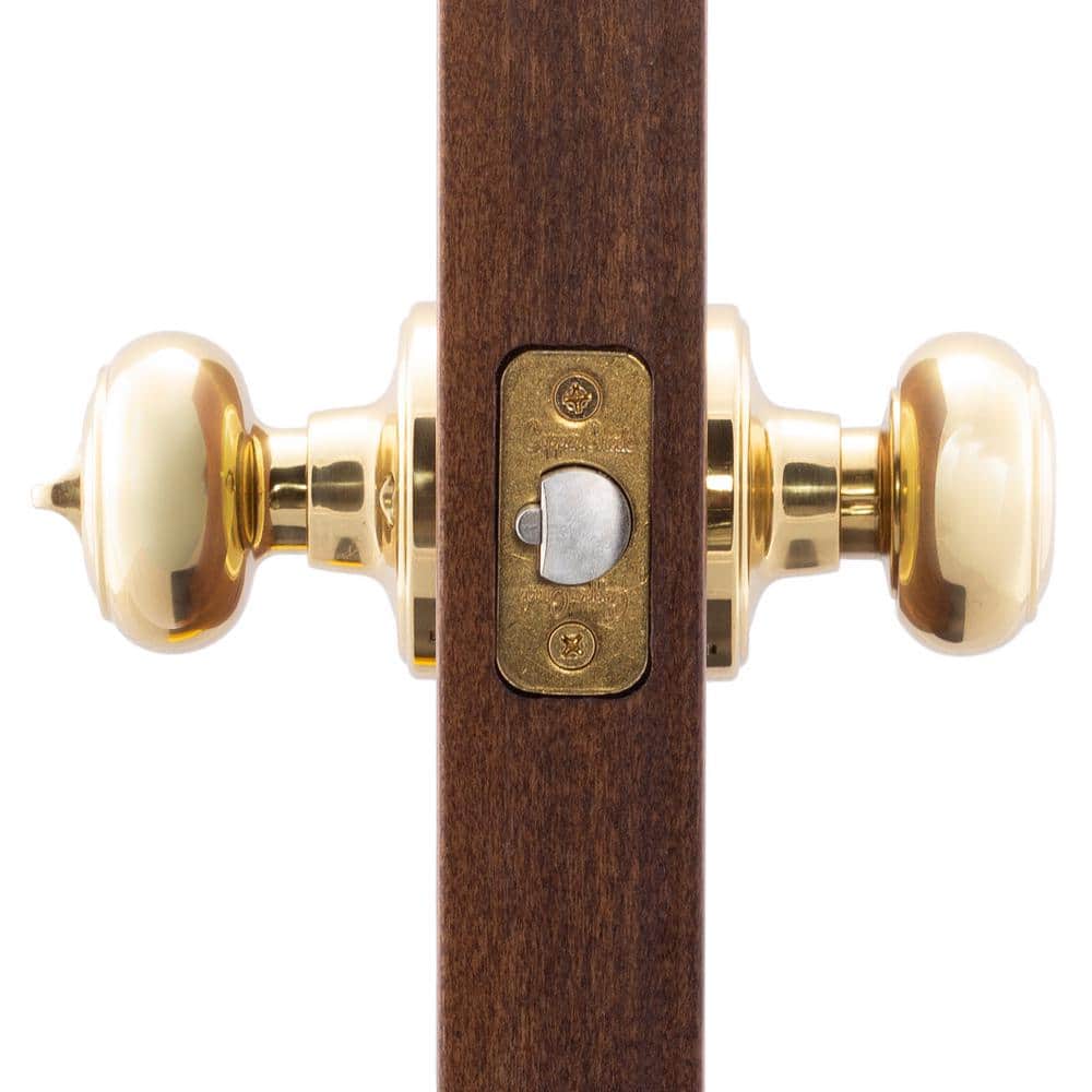 Polished Brass Colonial Keyed Entry Door Knob
