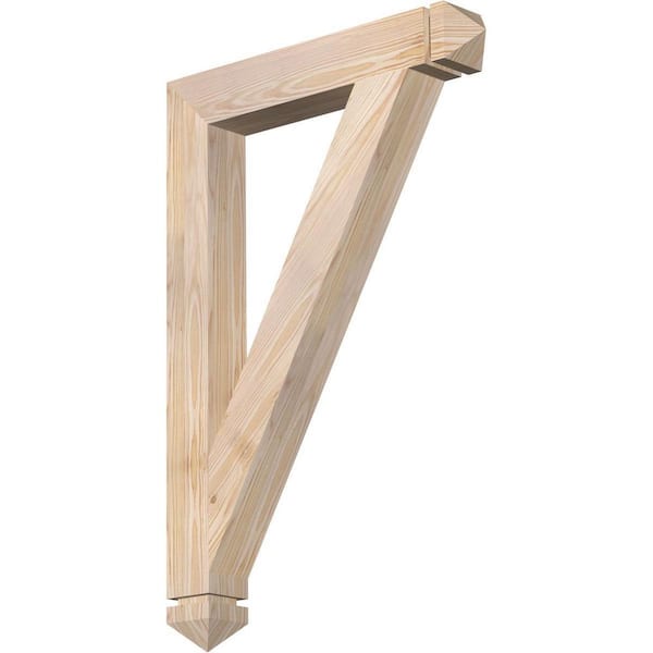 Ekena Millwork 3-1/2 in. x 36 in. x 24 in. Douglas Fir Traditional Arts and Crafts Smooth Bracket