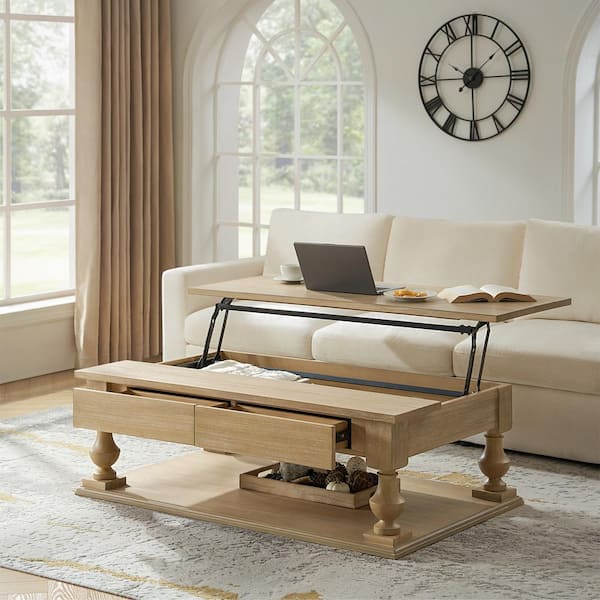 JAYDEN CREATION Arvid Natural 54 in. Traditional Lift Top