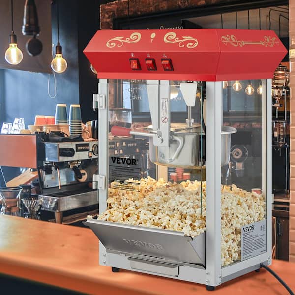 VEVOR 850-Watt 8 oz. Red Countertop Popcorn Maker Kettle Commercial Popcorn  Machine with 3-Switch Control TSBMHJ8OZ850WJWNRV1 - The Home Depot