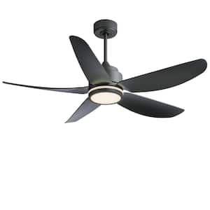 Jushua 48 in. Indoor Ceiling Fan with 5 Black ABS Blades