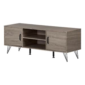 Evane 16 in. Oak Camel Particle Board TV Stand 55 in.