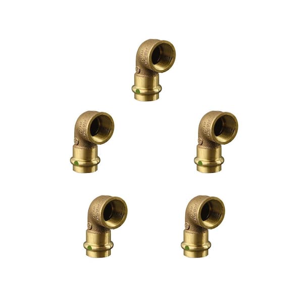 ProPress 3/4 in. Press x 1/2 in. FPT Zero-Lead Bronze 90° Reducing Elbow (5-Pack)