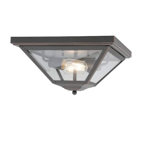 Glenneyre 13''W Flushmount ORB Finish Clear Glass