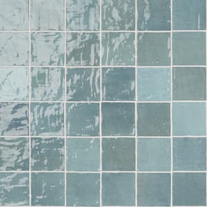 Kingston Turquoise 4 in. x 4 in. Glazed Ceramic Wall Tile (5.38 sq. ft./case)