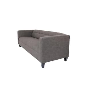 Amelia 80-in Rolled Arm Polyester Rectangle Sofa in Charcoal
