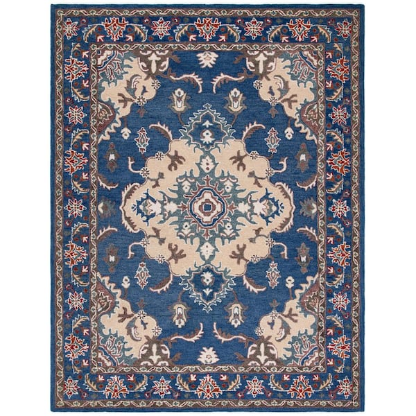 Antiquity 8 ft. x 10 ft. Blue/Ivory Traditional Medallion Area Rug