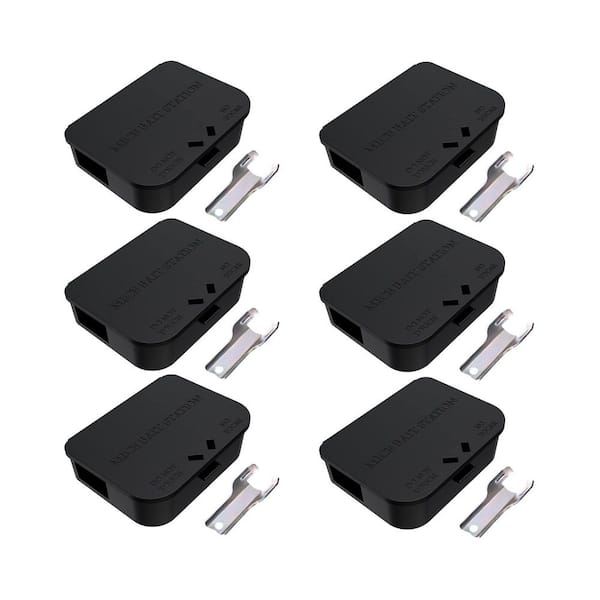 Indoor/Outdoor Mouse Bait Station Set of 6 Pack with Keyless and Key Unlocking Mechanism, Black