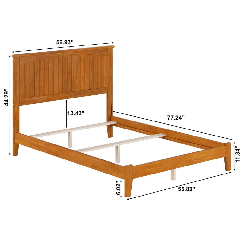 Nantucket Light Toffee Full Upholstered Solid Wood Bed Frame