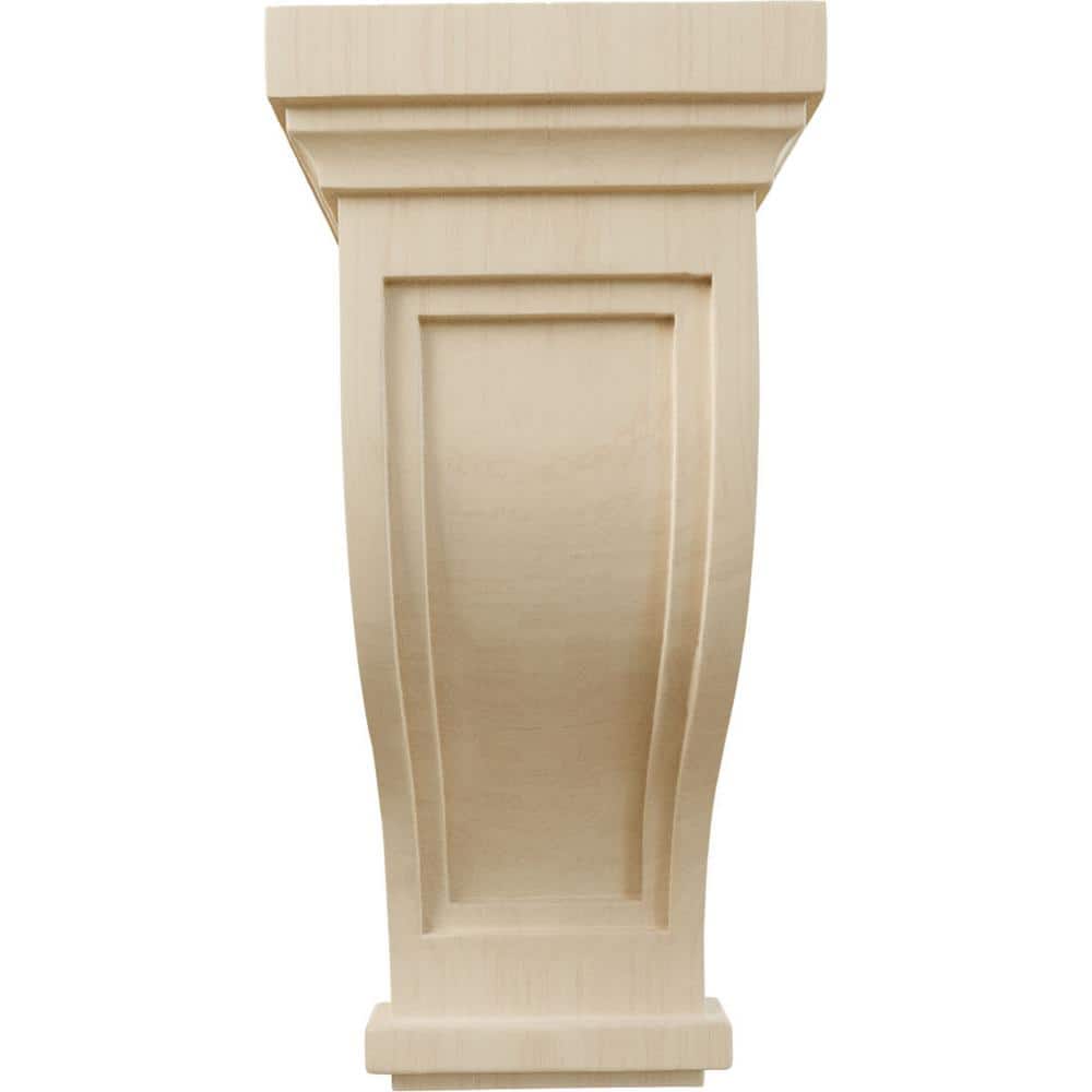 17" Tall Unfinished Rubberwood Traditional Recessed Corbel