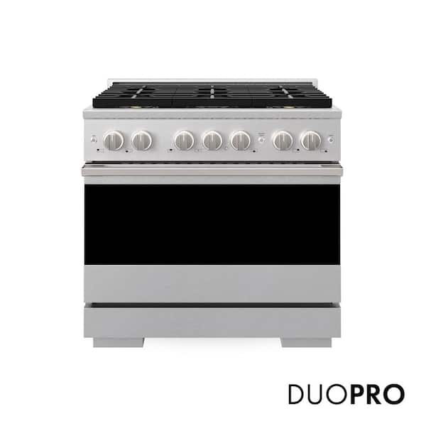 ZLINE36 in. 5.2 cu. ft. Marino Gas Range with 6 Burner DuoPro Cooktop and Convection Gas Oven in Satin Stainless Steel