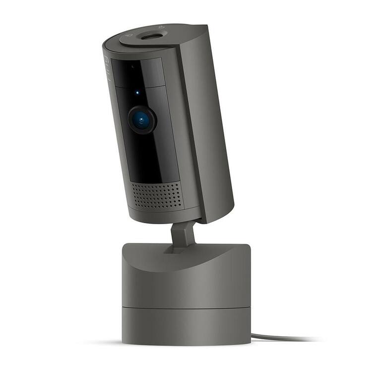 Ring Pan-Tilt Indoor Cam Plug-in Security Camera with 360° Horizontal Pan Coverage, Live View and Two-Way Talk, Charcoal