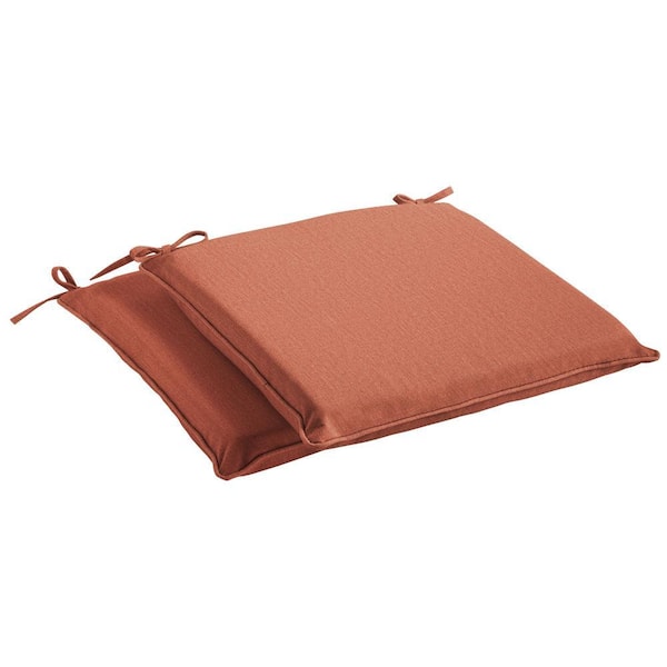 Sunbrella Canvas Persimmon Rectangle Indoor/Outdoor Corded Chair Pads (2-Pack)