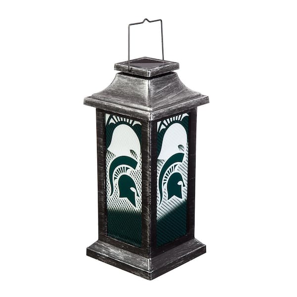 Evergreen Michigan State University 10 in. Indoor/Outdoor Solar LED Garden Lantern